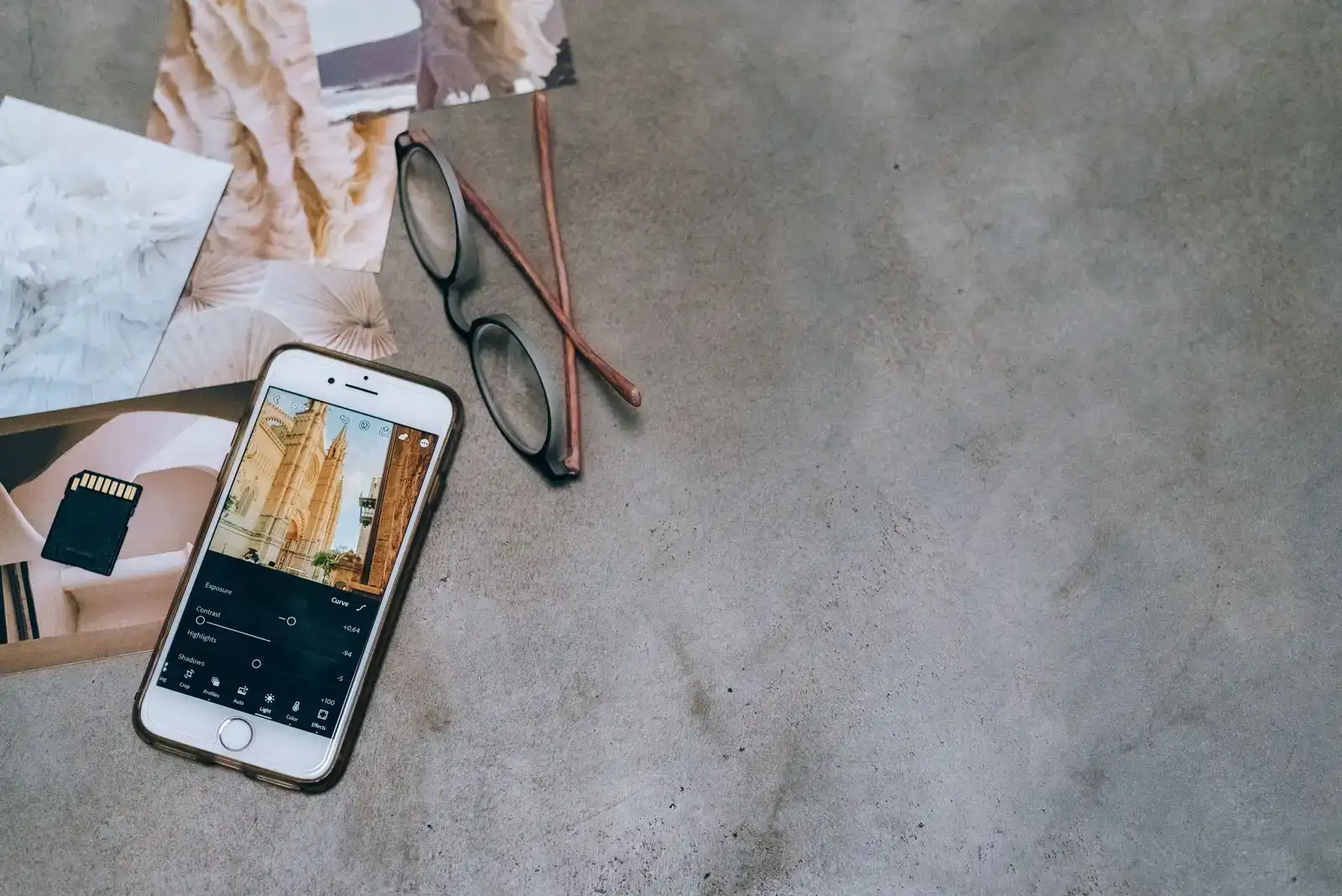 A phone screen showing a photo being edited