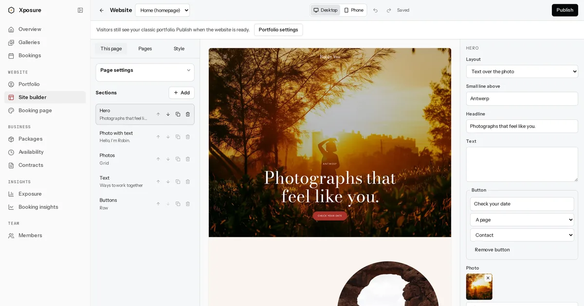 New: a website builder, film in galleries, and questionnaires