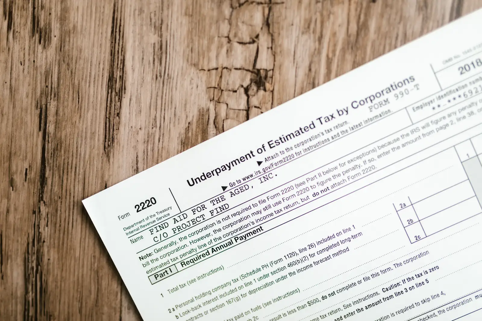 A printed tax form for estimated tax payments