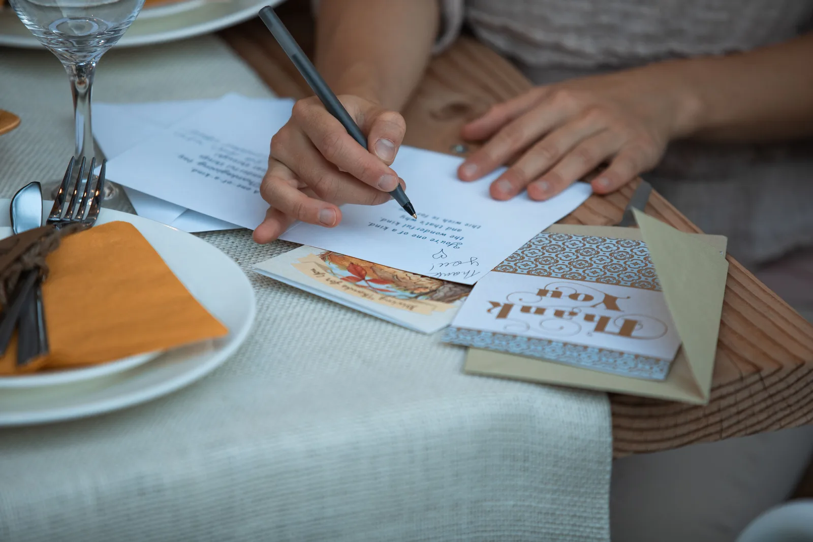 A handwritten card sent to a past client