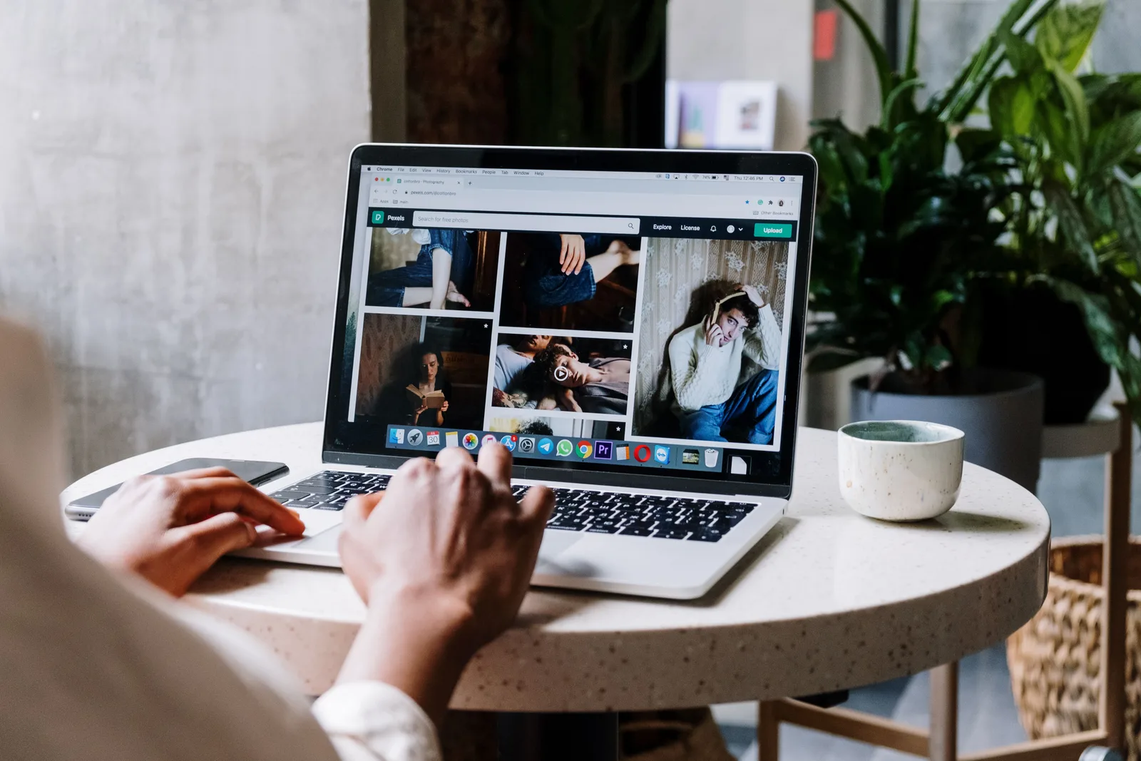 A client gallery open on a laptop